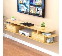 Generico Mobile TV Moderno da Parete in Legno massello, Console multimediale sospesa salvaspazio con Scomparti Multipli per Centro di intrattenimento in Soggiorno (E, 160x24x28cm)