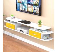 Generico Mobile TV Moderno da Parete in Legno massello, Console multimediale sospesa salvaspazio con Scomparti Multipli per Soggiorno, Elegante Centro di intrattenimento (C, 120x24x28 cm)