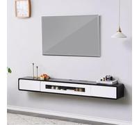 Generico Mobile TV Moderno sospeso con cassetti, Console multimediale in Bianco e Nero per TV da 47", Elegante Centro di intrattenimento, Mobile TV salvaspazio da Parete