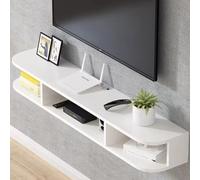 Generico Mobile TV sospeso di Grandi Dimensioni da Parete, Centro di intrattenimento salvaspazio con Ripiani portaoggetti per decoder, Moderna Console multimediale sospesa (C, 120x24x20 cm)