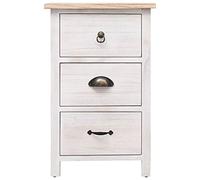 Generico Mobiletto 35x25x57 cm in Legno di Paulownia,Bianco,3.8kg,284076