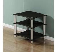 Generico Mobiletto AV HiFi Piccolo Av Tower Media Stand Supporto, Supporto Stereo Aperto, Ripiano Audio Video Per Amplificatore Di Alimentazione(Black,3-Tier 60 * 48 * 58cm)
