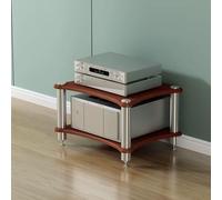 Generico Mobiletto AV HiFi Piccolo Av Tower Media Stand Supporto, Supporto Stereo Aperto, Ripiano Audio Video Per Amplificatore Di Alimentazione(Teak,2-Tier 60 * 48 * 30cm)