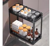 Generico Mobiletto Estraibile a 2/3 Ripiani, cestello e cassetto Estraibili per dispensa, Binario Scorrevole ammortizzato, cassetti Estraibili per mobiletto dispensa Bagno