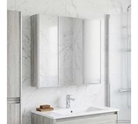 Generico Mobiletto per Specchio da Bagno con Lo scaffale Grigio Sonoma,Armadietti e portaoggetti,Componenti di arredo,Componenti di arredo bagno-889260