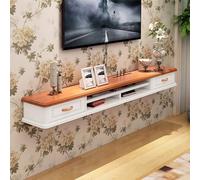 Generico Mobiletto Porta TV sospeso, unità Porta TV a Parete, unità Porta TV Lunghe, Console con Ante portaoggetti, mobiletto Porta TV sospeso a Parete, Supporto TV retrò con 2 cassetti portaoggetti