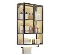Generico Mobiletto portaoggetti per Bagno con portasciugamani, da Parete, sopra Il WC, per Lavanderia, Cucina, mobiletto per lavabo Senza Foratura, Bianco, 30x14,5x70 cm