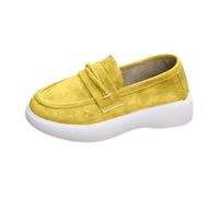 Generico Mocasines Casuales sin Cordones, Zapatos planos con borlas sintéticas a la Moda, cómodos para conducir y para Uso diario en Otoño. (Yellow, 41)