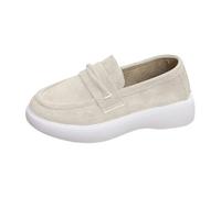 Generico Mocasines Casuales sin Cordones, Zapatos planos con borlas sintéticas a la Moda, cómodos para conducir y para Uso diario en Otoño. (Beige, 39)
