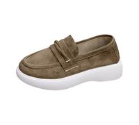 Generico Mocasines Casuales sin Cordones, Zapatos planos con borlas sintéticas a la Moda, cómodos para conducir y para Uso diario en Otoño. (Brown, 37)