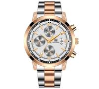 Generico Moda Cintura In Acciaio Orologi Da Uomo Tendenza Personalizzata con Calendario Falso Tre Occhi Luminoso Da Uomo Orologio Analogico Al Quarzo