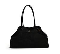 Generico Modavo Suede Brown Tote Slouchy Hobo Bags, Women's Large Brown Suede Top-Handle Work Handbag (One Size,Black)