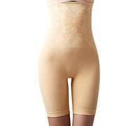 Generico Modellante Modellante Donna Body Shaper Donna Pantaloni A Gamba Sottile A Nido D Ape Vita Alta Senza Cuciture Pantaloni da Vita Alta Dopo Guaina Mutande Beige M