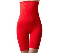 Generico Modellante Modellante Donna Body Shaper Donna Pantaloni A Gamba Sottile A Nido D Ape Vita Alta Senza Cuciture Pantaloni da Vita Alta Dopo Guaina Mutande Red M