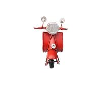 Generico Modellino Moto Vespa d’Epoca Vintage in Metallo, da Collezione in Stile Retro Antico in Scala con Lunghezza 12x10 cm Colore Rosso con Bandiera Italia