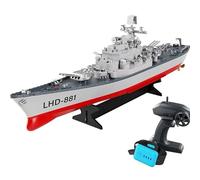 Generico Modello di corazzata RC, 1/390 2.4G RC Nave da Guerra bimotore elettrica, Barca Giocattolo incrociatore RC Militare Regali per Adulti