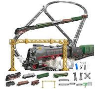 Generico Modello di Trenino Elettrico RC in ABS, Modello di Trenino Natalizio con vagoni e binari Lunghi, Ottimo Regalo e Decorazione da scrivania per Adolescenti e Adulti,62904b
