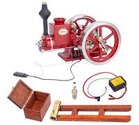 Generico Modello retrò di Motore a Scoppio in Metallo, Hm-01 7cc 4 Tempi Orizzontale IC Engine, Kit didattico per Adulti