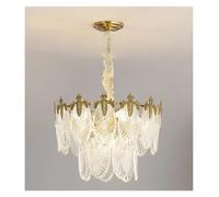 Generico Modern Leaves Glass Ceiling Hanging Chandeliers Led Round Pendant Lights For Living Dining Room Bedroom Lamps Home Decor Lustre
