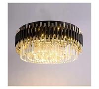 Generico Modern LED Gold Black Crystal Ceiling Chandeliers For Living Study Room Round Kitchen Pendant Lamps Bedroom Decoration Lighting