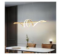 Generico Modern Long Rotate LED Pendant Lamp with Remote Control Gold for Dining Room Kitchen Coffee Table Home Decor Lighting Fixture