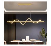 Generico Modern Long Rotate LED Pendant Lamp with Remote Control Gold for Dining Room Kitchen Coffee Table Home Decor Lighting Fixture