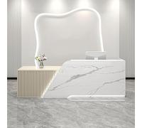 Generico Modern Reception Desk, moderno banco reception con illuminazione a LED, tavolo per il servizio clienti per negozi, uffici, SOHO - Facile da montare e veloce (G RightL)