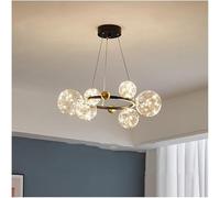 Generico Moderna lampada a sospensione a LED della metà del secolo con lampadario rotondo a bolle di vetro compatibile sala da pranzo, cucina, isola, soggiorno, ristorante, plafoniera