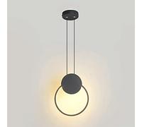 Generico Moderna lampada da comodino a LED con paralume in acrilico, luci pendenti, semplice illuminazione a sospensione in metallo di ferro - notturne a cupola,lampadario