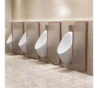 Generico Moderna Parete divisoria per WC Color Oro Rosa con divisorio per orinatoio - Schermo per la Privacy a Parete, Vetro temperato e Telaio in Acciaio Inossidabile, 2 Pezzi, Elegante Soluzione di