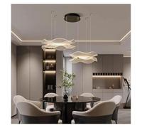 Generico Moderne luci a LED for la Decorazione della casa, lampade a Sospensione for Soggiorno, lampadari for Sala da Pranzo, luci sospese, Illuminazione Interna(RC Remote dimming,B 2 Rings 40 60cm)