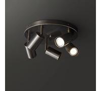 Generico Moderno apparecchio di illuminazione a binario a LED, da soffitto in ottone con testa girevole, kit a regolabile rotondo direzionale, faretto a filo,Lampadario