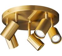 Generico Moderno apparecchio di illuminazione a binario a LED, da soffitto in ottone con testa girevole, kit a regolabile rotondo direzionale, faretto a filo,Lampadario