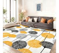 Generico Moderno Bianco Tappeto Pelo Corto - Tappeto Stampa Minimalista Piante Dente Di Leone, 140 x 200 cm Tappeti e confortevole lavabile in lavatrice per Soggiorno Camera Da Letto Ufficio