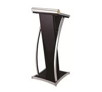 Generico Moderno podio Nero per chiese, Hotel ed Eventi - Leggio in Acciaio Inossidabile Resistente per Insegnanti e ricevimenti - 49x49x117 cm, Elegante Design del pulpito