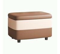 Generico Moderno Pouf Contenitore in Pelle con Coperchio Sgabelli Contenitori per Il Trucco Sgabello Poggiapiedi, Pouf Poggiapiedi per Soggiorno, Camera da Letto E Ufficio,Marrone