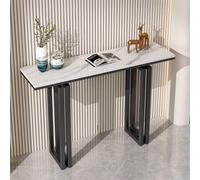 Generico Moderno Tavolo consolle in Finto Marmo per Soggiorno - Elegante tavolino da Ingresso, Mobile da Ingresso Dietro Il Divano, arredo per corridoio (Bianco, 80 cm)
