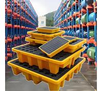 Generico Modular Spill Containment Pallet for 1-4 Drums, Heavy-Duty Warehouse Storage Platform, 50-4000kg Load Capacity, Ideal for Garage & Industrial Use