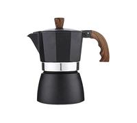 Generico Moka in alluminio, caffettiera for caffè espresso, da fornello, manico in legno italiano, utensili bar, accessori for(3 cups)