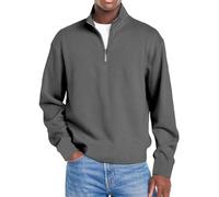 Generico Mokaloha Mens Shirts,Mokaloha Shirts for Men,Men's Simple Casual Ribbed Stand Collar Zipper Long Sleeve T-Shirt (Gray,M)