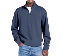 Generico Mokaloha Mens Shirts,Mokaloha Shirts for Men,Men's Simple Casual Ribbed Stand Collar Zipper Long Sleeve T-Shirt (Navy Blue,4XL)