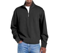Generico Mokaloha Mens Shirts,Mokaloha Shirts for Men,Men's Simple Casual Ribbed Stand Collar Zipper Long Sleeve T-Shirt (Black,4XL)