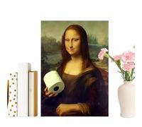 Generico Mona Lisa Bathroom Art - Bathroom Canvas Wall A Rt Canvas + Wood |Mona Lisa Painting,whimsical Vintage Posters Funny Home Decor Collectible Art Decoration