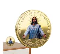 Generico Moneta commemorativa di Natale, Moneta di Cristo Gesù - Moneta da Collezione in Metallo con Immagine di Cristo - d'oro Decorativa per Forniture da Collezione e Artigianato con Monete