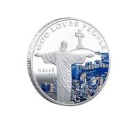Generico Moneta di Cristo Gesù, Moneta commemorativa di Gesù,Moneta da Collezione commemorativa da Collezione in Metallo | Artigianato Unico con Monete, Monete d'oro per Forniture da, Portatili e du