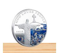 Generico Moneta di Cristo Gesù, Moneta commemorativa di Gesù | Moneta da Collezione in Metallo Cristo - commemorativa di, Artigianato Unico con Monete, Moneta d'oro Portatile Decorativa