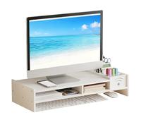 Generico Monitor Stand For Desk | 2-Tier Ergonomic Shelf | 49x20x11cm Height Monitor Riser With Storage Organizer, Maximized Work Area For Home Laptop PC TV Work Table Dorm