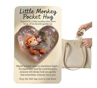 Generico Monkey Hug Card - Acrylic | A From Punch,Little Monkey Pocket Ĥug,Punch Heart-Shaped Pocket H́ug With Gift Card | Keepsake Token For Kids Teens Adults Friends Birthday And Travel