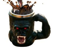 Generico Monkey Mug - 500ml Resin Stainless Steel Red-eyed Monkey Cup With Handle | Black Novelty Coffee Mugs | For Picnic Outdoor Water Campfire Tea Hiking Game Home Camping Party Whiskey