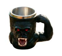 Generico Monkey Mug - 500ml Resin Stainless Steel Red-eyed Monkey Cup With Handle, Novelty Coffee Mugs For Picnic Outdoor Water Campfire Tea Hiking Game Home Camping Party Whiskey